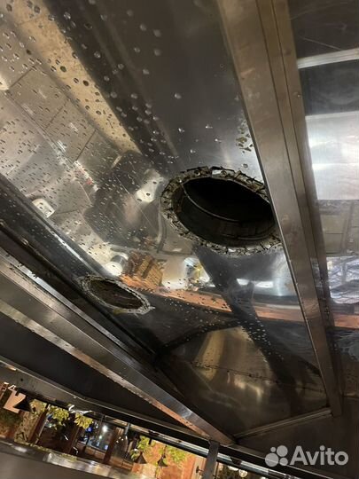 Очистка жировой вытяжки вентиляции ресторана грязи