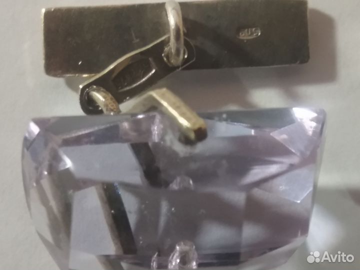 Запонки СССР серебро 875