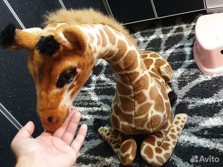 Детская лошадка - качалка, мягкий жираф