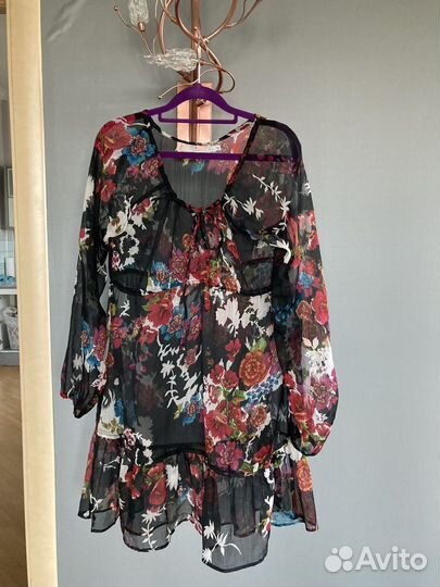 Платье шифон Черное маленькое в