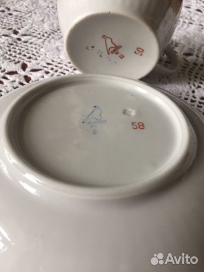 Чашка с блюдцем СССР Дулево