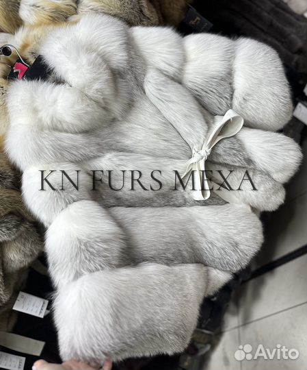 Шуба из меха арктической лисы 44 46 48 50 52