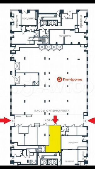 Прикасса Пятерочки, торговая площаль у метро