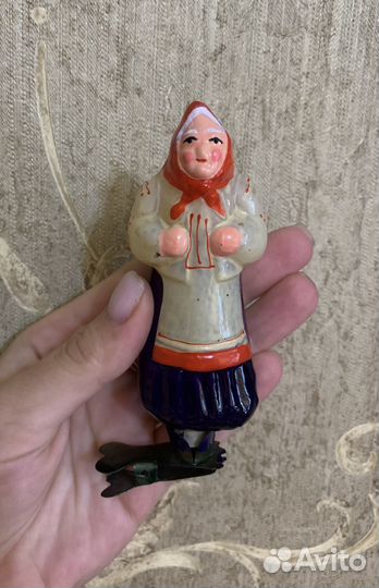 Елочная игрушка старуха, бабка, старушка СССР