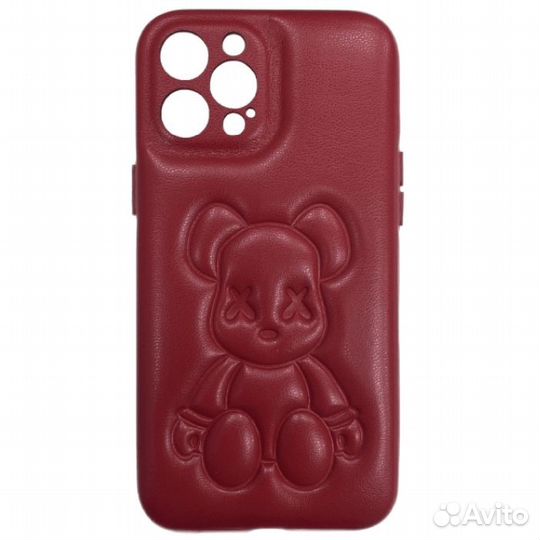 Чехол Bearbrick для Apple iPhone 14 Pro, красный