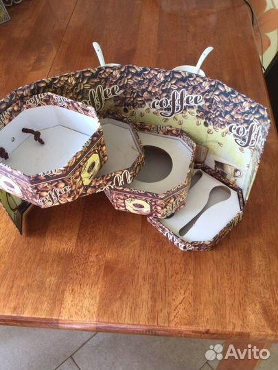 Набор чашки кофейные с блюдцами и ложками, Китай