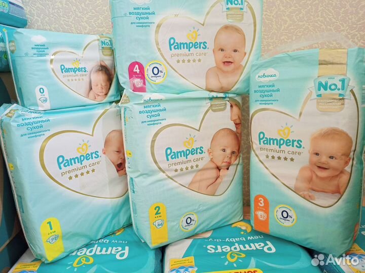 Pampers premium care трусики и подгузники