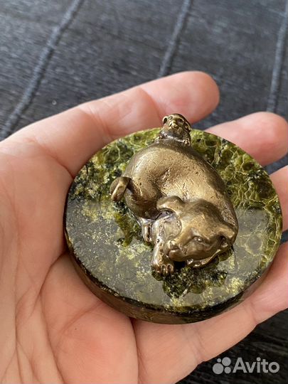 Латунь фигурка собак миниатюра