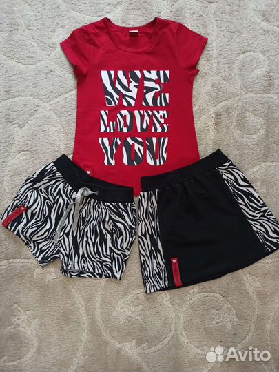 Комплект (футболка+шорты+юбка