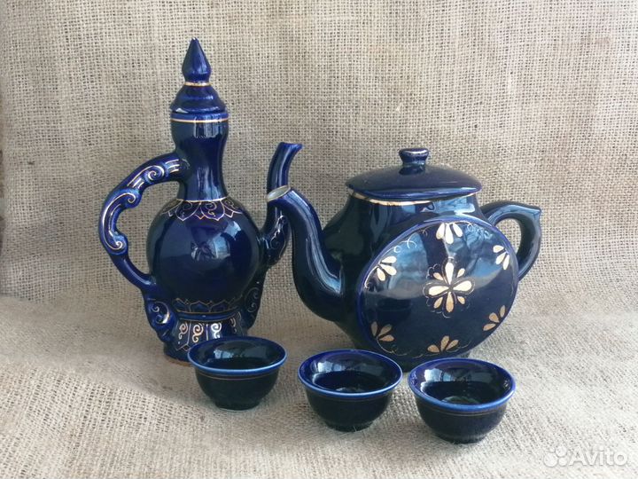 Чайник заварочный СССР кобальт гжель позолота
