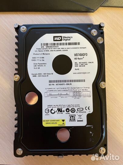 Жесткий диск WD Raptor 74 gb