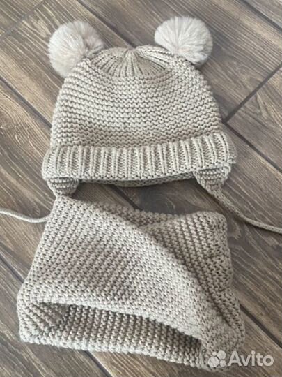 Комплект шапка и шарф zara 48-50