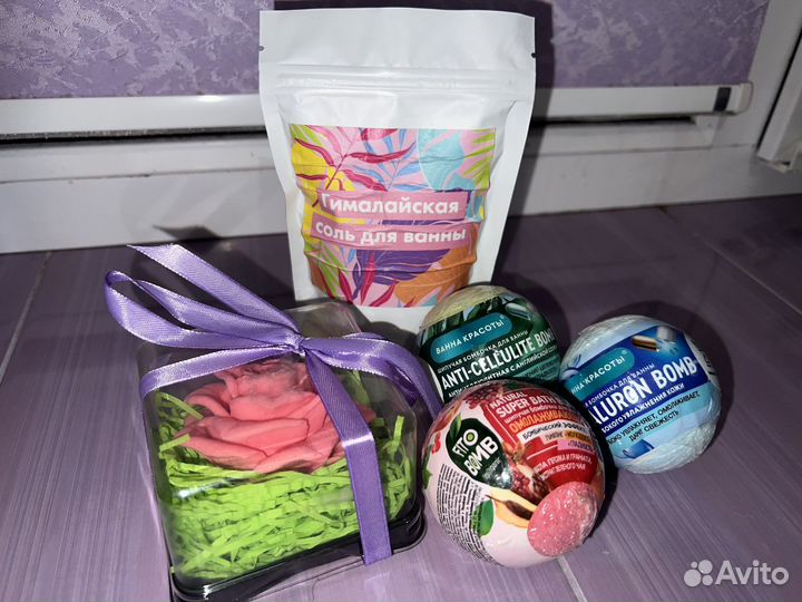 Подарочный набор бомбочки для ванны, мыло, соль