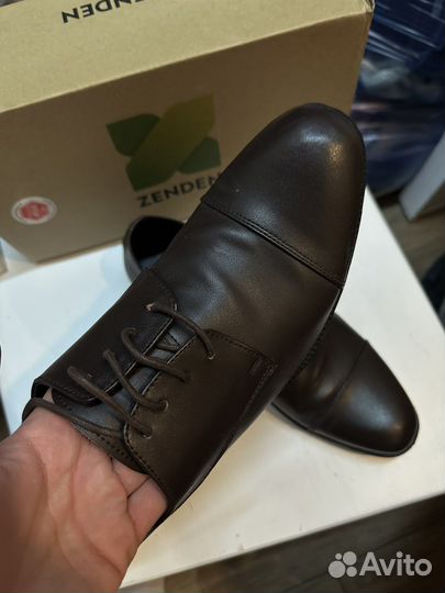 Мужские кожаные туфли полуботинки кожаные Zenden