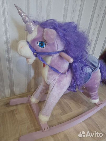 Качалка лошадка-единорожка