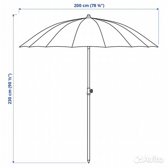 Samso IKEA 503.118.15 Зонт наклонный/бежевый