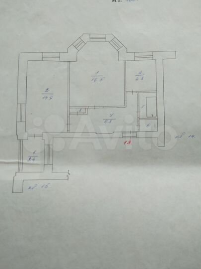 2-к. квартира, 52 м², 3/3 эт.