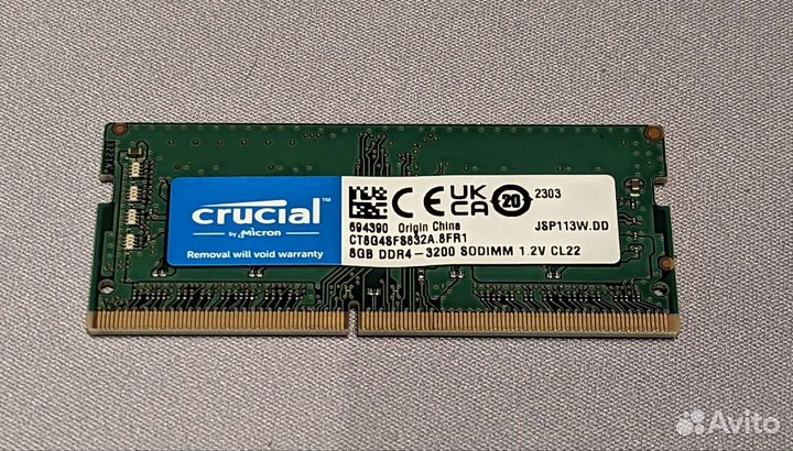 Оперативная память ddr4 8gb crucial 3200