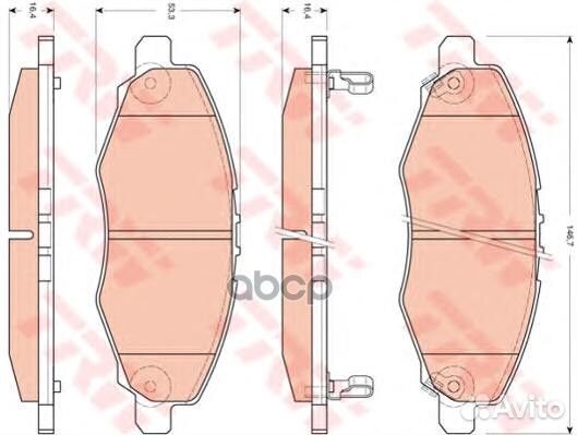 Колодки тормозные дисковые перед GDB3427 TRW