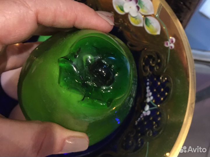 Выдувное цветное стекло, фрукты, винтаж