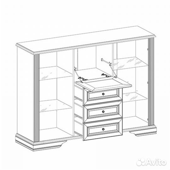 Тумба Marselle (Марсель) KOM2W3S1K ясень снежный/д