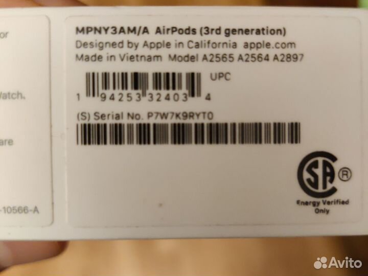 Наушники Apple airpods 3 оригинал