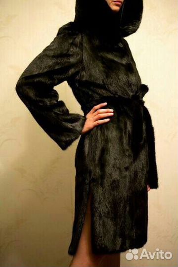Шуба норковая с капюшоном 44-46
