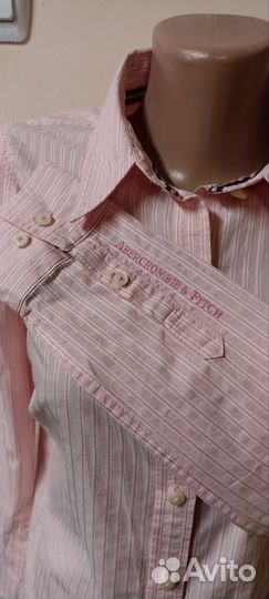 Рубашка женская розовая в полоску Abercrombie&Fitc