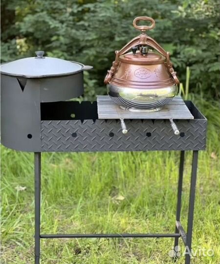 Мангал с печью под казан 10 л. 3 мм