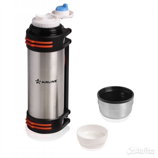 Термос с ручкой 2,0 л., нержавеющая сталь, цвет ме