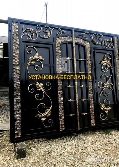 Ворота в Махачкале в красивом дизайне