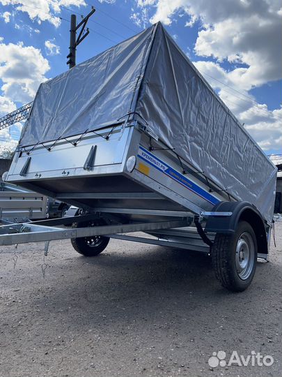 Прицеп легковой самосвал 2.5х1.56 с высоким тентом