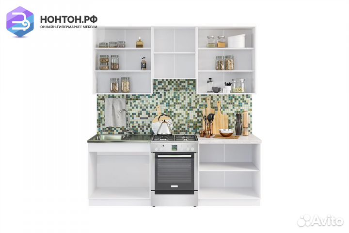 Кухня Нувель 2.2 м бетон черный