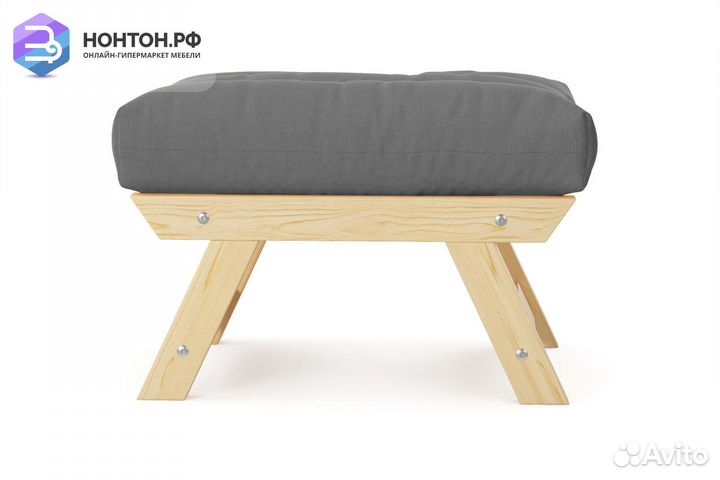 Пуф Амбер светло-серый