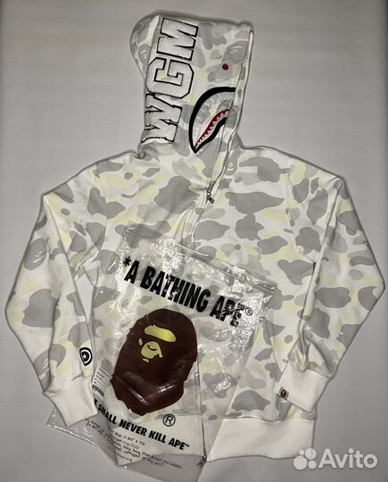 Зип худи bape белая