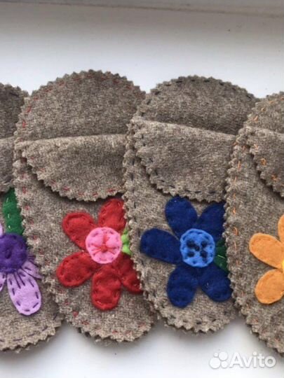 Игольница и футляр для ножниц. Фетр. 4 цвета