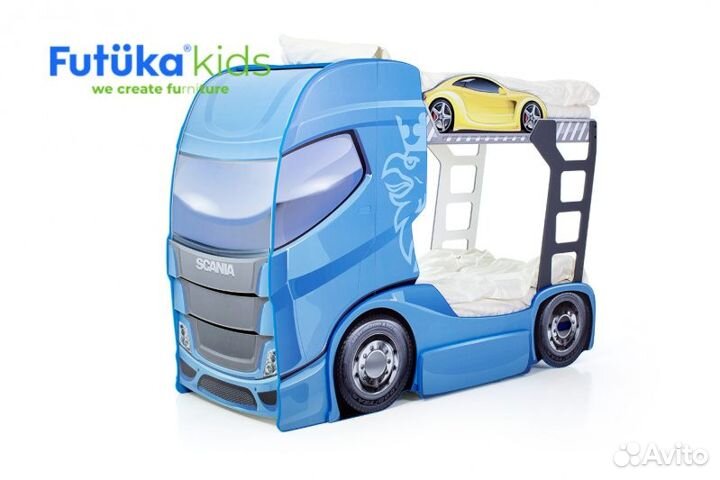 Двухъярусная кровать Скания в виде грузовика