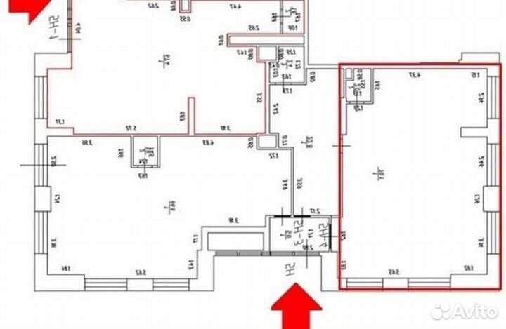 Торговое помещение 72 кв.м. на красной линии