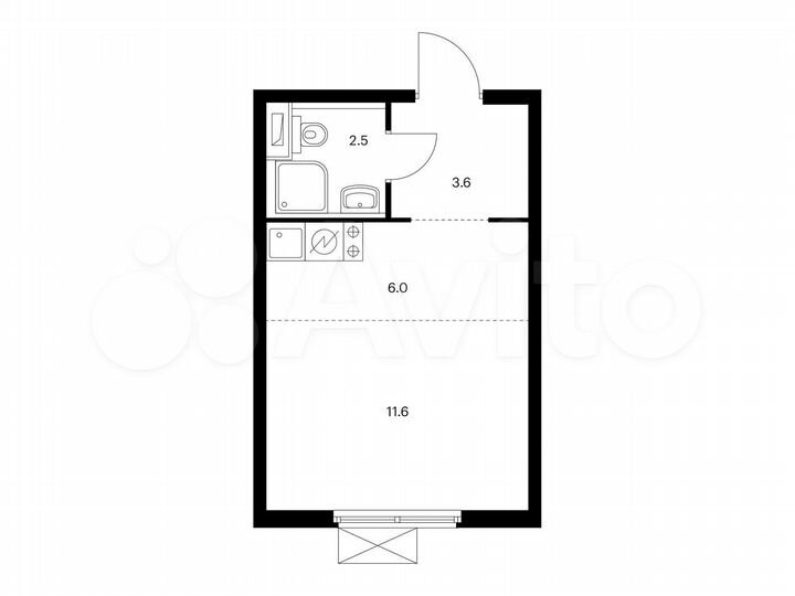 Квартира-студия, 23,7 м², 5/14 эт.