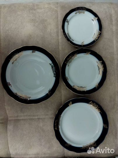 Тарелки кобальт Ликино Дулево