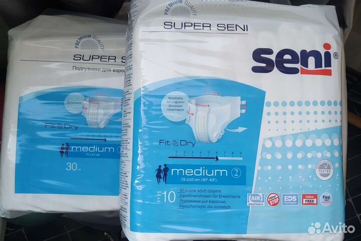 Памперсы для взрослых seni 2 m, 40шт