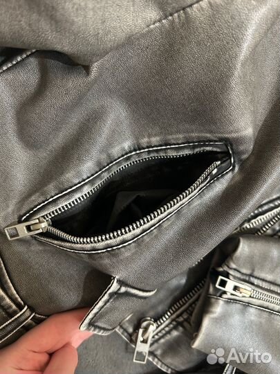 Кожаная куртка косуха женская