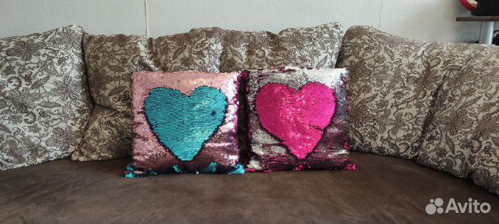 Декоративные подушки с пайетками, 2 шт