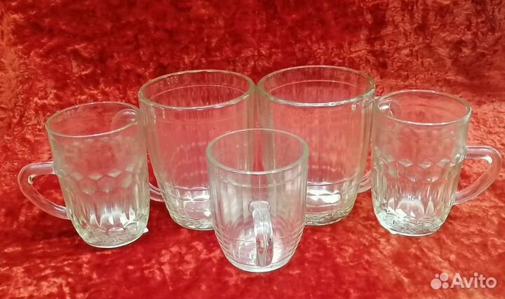 Кружки пивные. 5 шт. Стекло. СССР