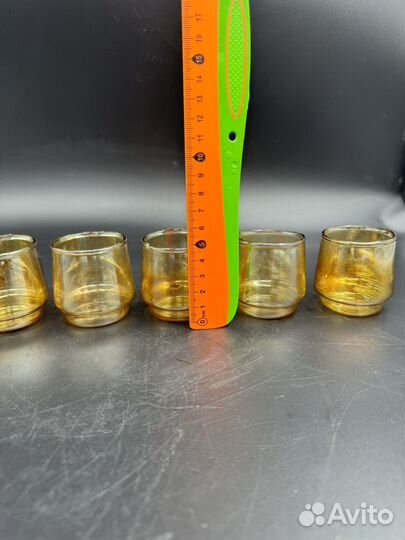 Графин Штоф с рюмками Лебедь Перламутровое стекло