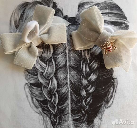 Бант Заколка резинка для волос