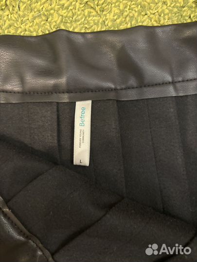 Кожаная мини-юбка плиссированная