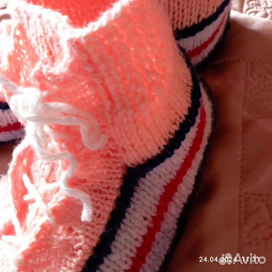 Носки шерстяные вязаные ручной работы