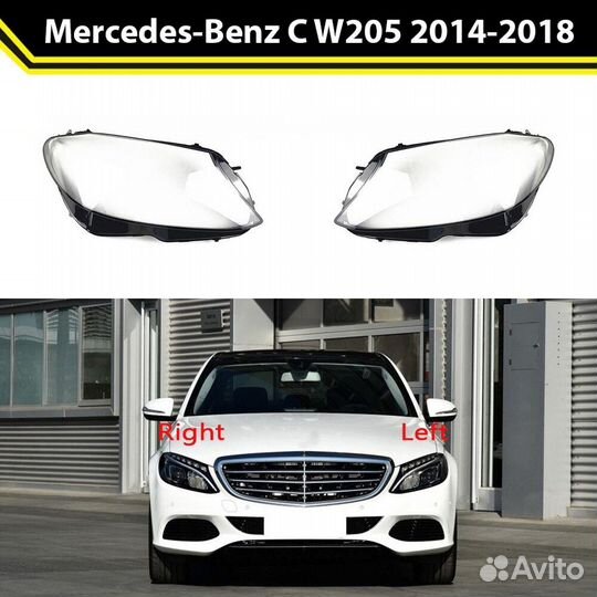 Стекла фар Mercedes C W205 2014-2018