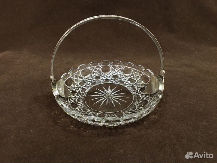 Конфетница, хрусталь, серебро 84 Царизм